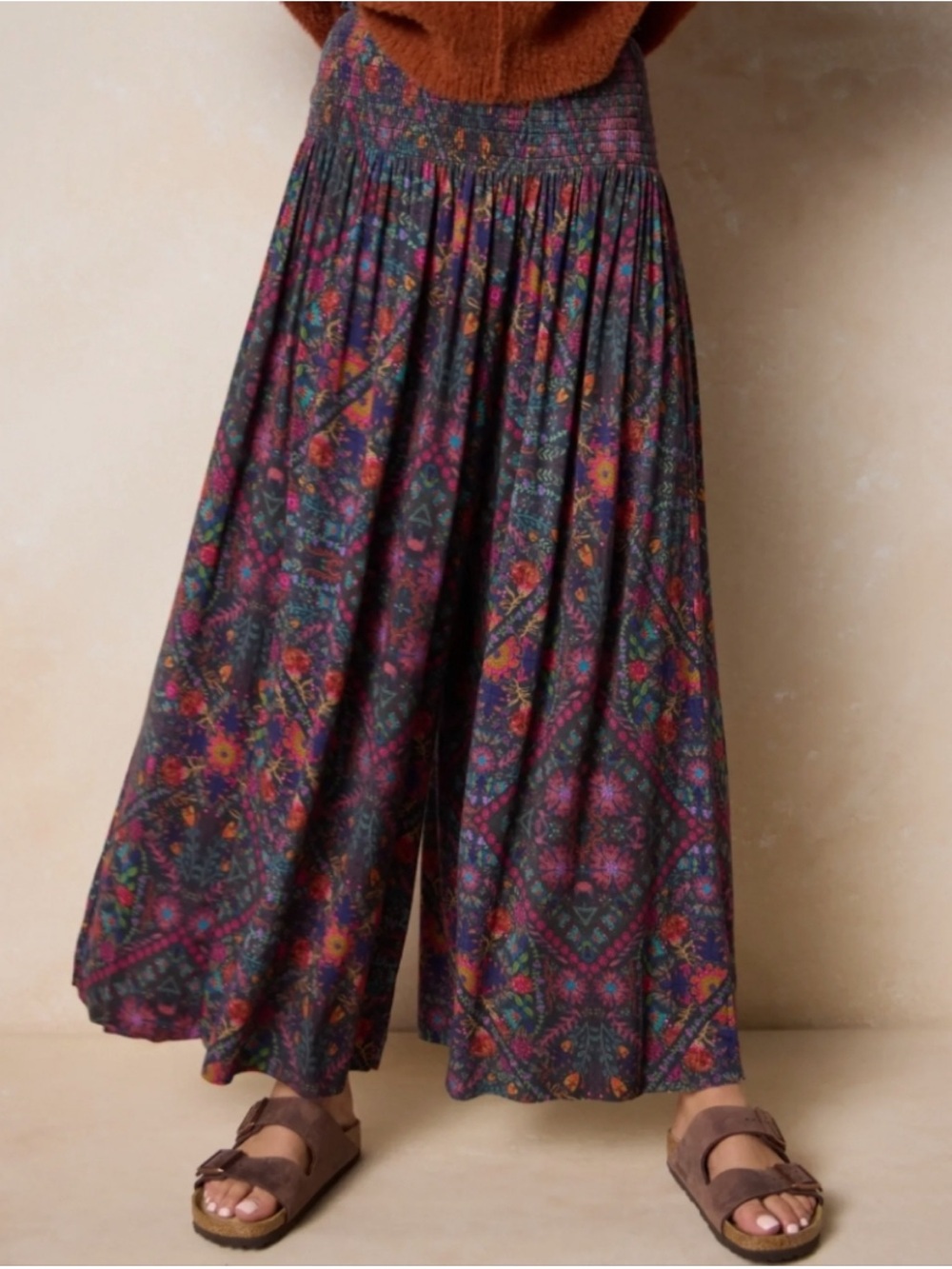 NATURAL LIFE knit make a move buttersoft palazzo pants size medium wide leg boho